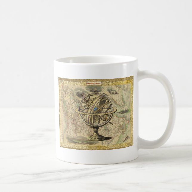 Old British America Explore Polar Bear Compass Map Coffee Mug (Right)