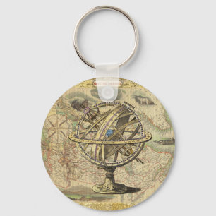 Old British America Explore Polar Bear Compass Map Key Ring