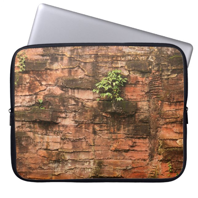 Old broken brick wall laptop sleeve (Front)