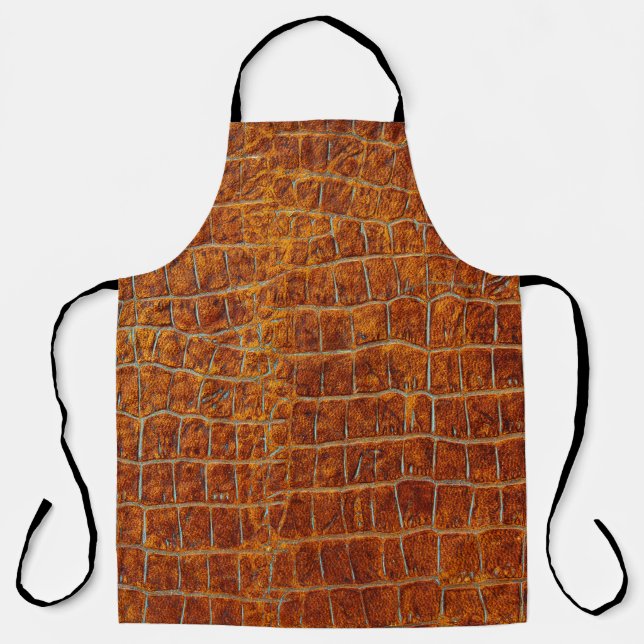 Old brown animal leather texture apron (Front)