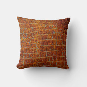 Old brown animal leather texture cushion