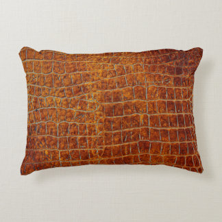 Old brown animal leather texture decorative cushion