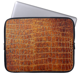 Old brown animal leather texture laptop sleeve
