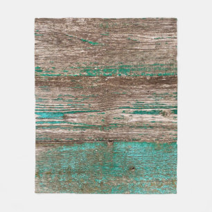 Old brown-blue wooden background with peeling pain fleece blanket