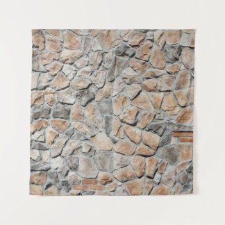 Old Brown Castle Stone Texture Tapestry