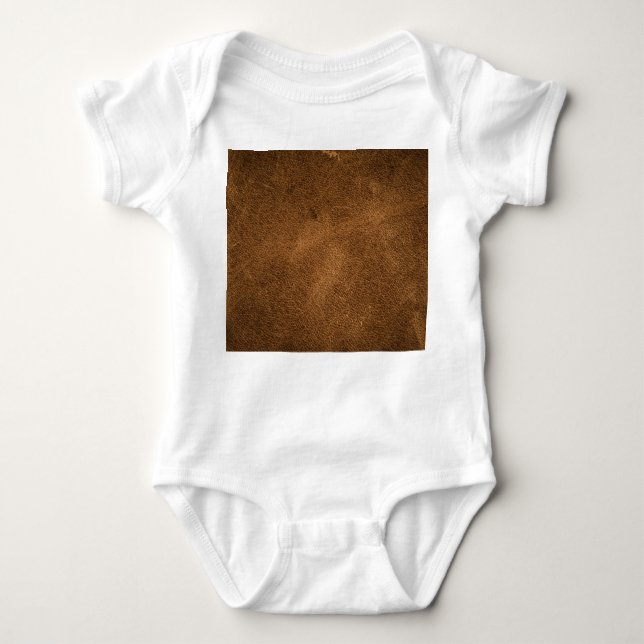 Old Brown Leather: Textured Background Baby Bodysuit (Front)