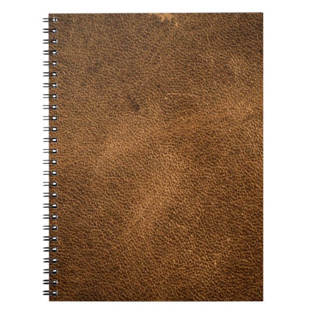 Old Brown Leather: Textured Background Notebook (Front)