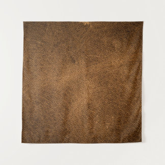Old Brown Leather: Textured Background Tapestry