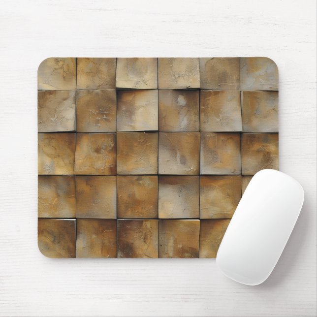 Old Brown Tile Pattern Mouse Pad (With Mouse)