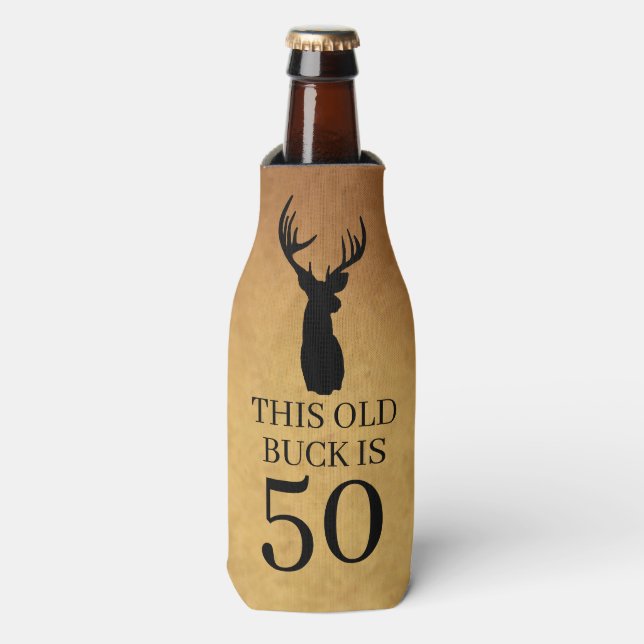 Old Buck 50th Birthday Bottle Cooler (Bottle Front)