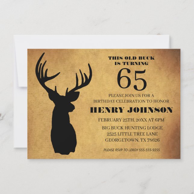 Old Buck 50th Birthday Party Invitation (Front)