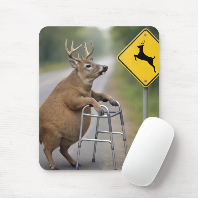Old Buck Leaning On a Walker Mouse Pad (With Mouse)