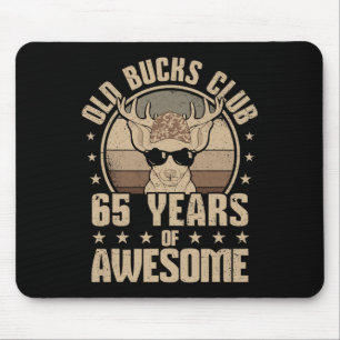 Old Bucks Club 65 Years Of Awesome Hunter 65th Bir Mouse Pad