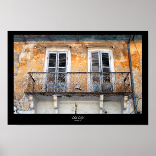 Old building balconies, Limassol, Cyprus poster