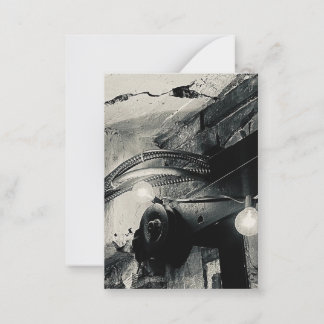 Old Building Cracked Ceiling Light Bulbs Note Card