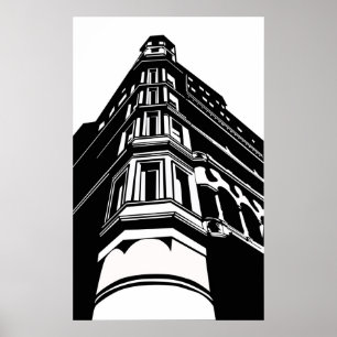 Old building poster