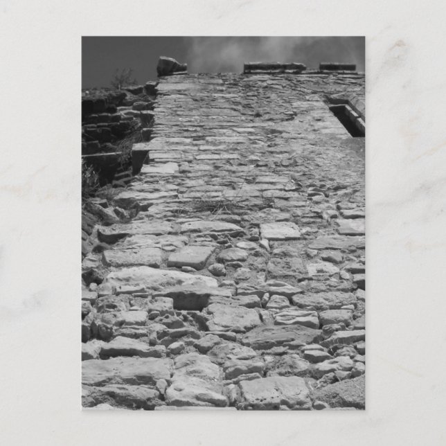 Old building. Tall Stone Wall. Postcard (Front)