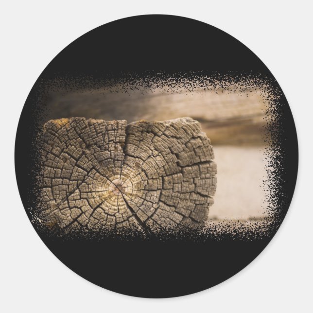 Old Cabin Textures Classic Round Sticker (Front)