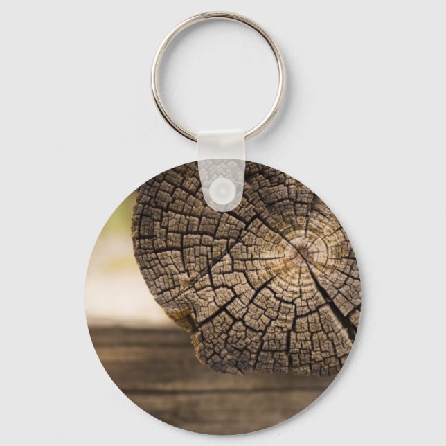 Old Cabin Wood Textures Key Ring (Front)