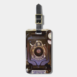 Old camera luggage tag