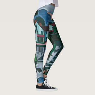 “Old Canal Port” art leggings