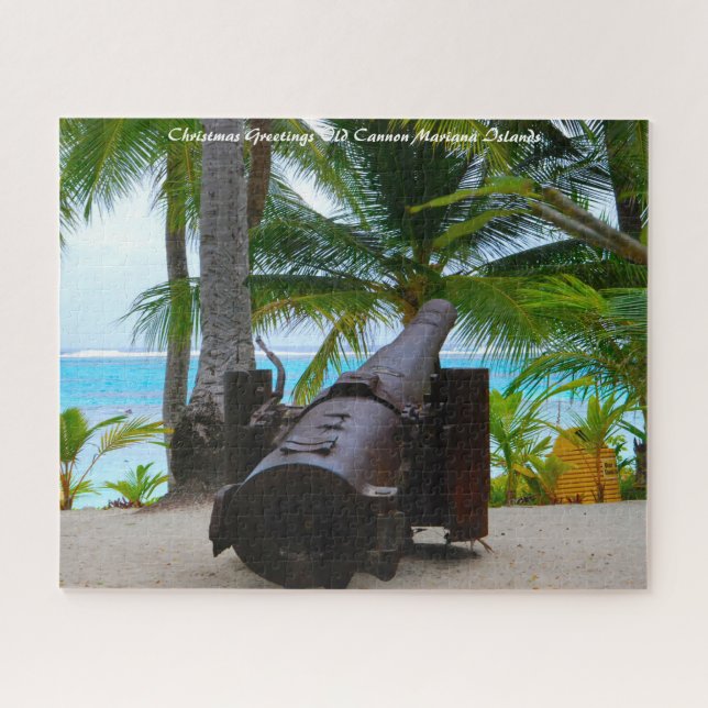 Old Cannon Mariana Islands.Christmas Greetings Jigsaw Puzzle (Horizontal)