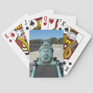 Old cannon playing cards