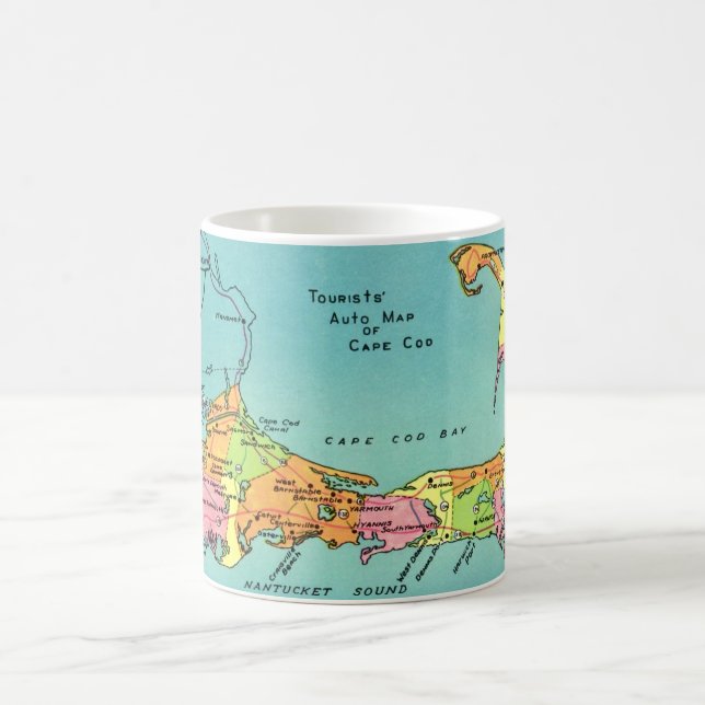Old Cape Cod Map Coffee Mug (Center)