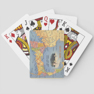 Old Cape Cod Massachusetts Map Playing Cards