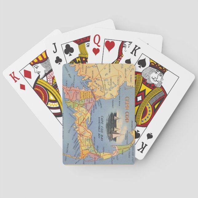 Old Cape Cod Massachusetts Map Playing Cards (Back)