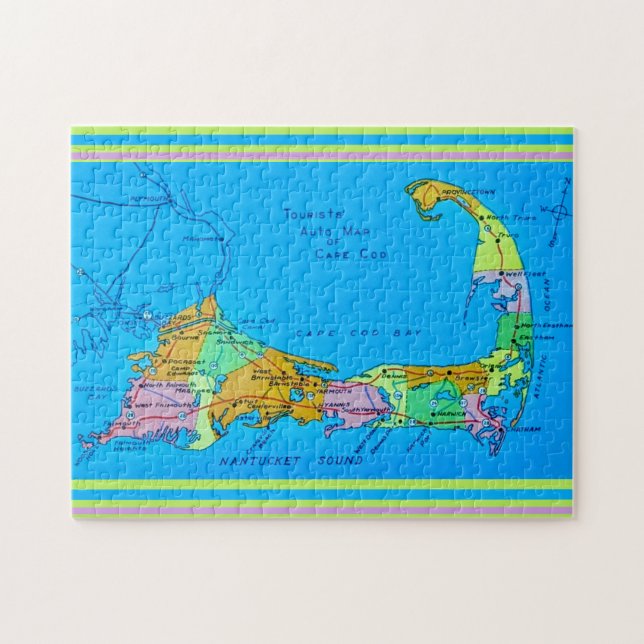 Old Cape Cod Tourist Map Jigsaw Puzzle (Horizontal)