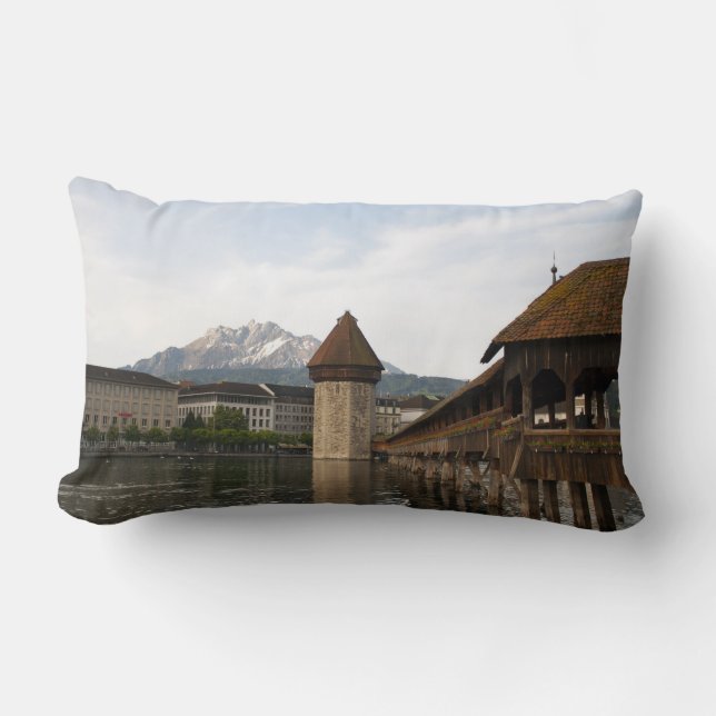 Old cappel bridge Lucerne Lumbar Cushion (Front)