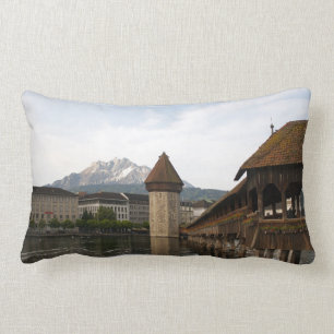 Old cappel bridge Lucerne Lumbar Cushion
