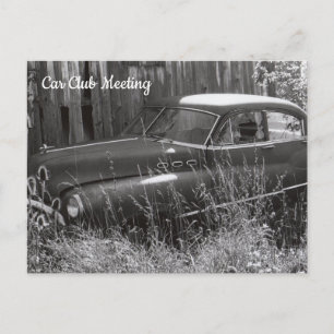 Old Car Abandoned in a Field Postcard