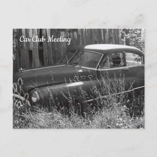 Old Car Abandoned in a Field Postcard (Front)