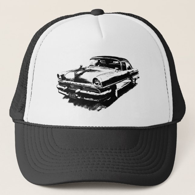 Old car cars rare vintage mustang trucker hat (Front)