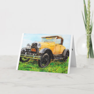 Old car enthusiast birthday card