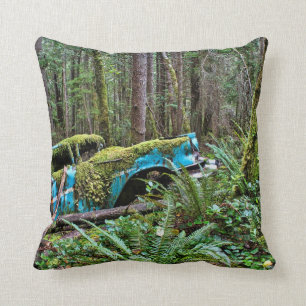 Old Car in the Forest Cushion