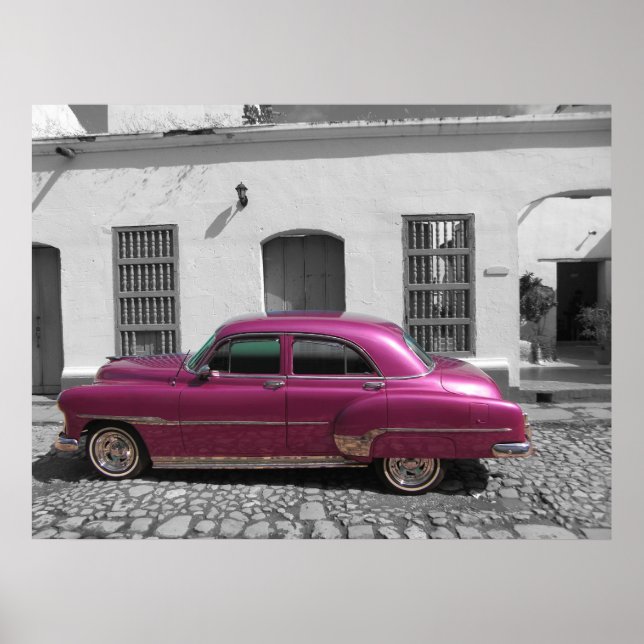 Old car in Trinidad, Cuba Poster (Front)