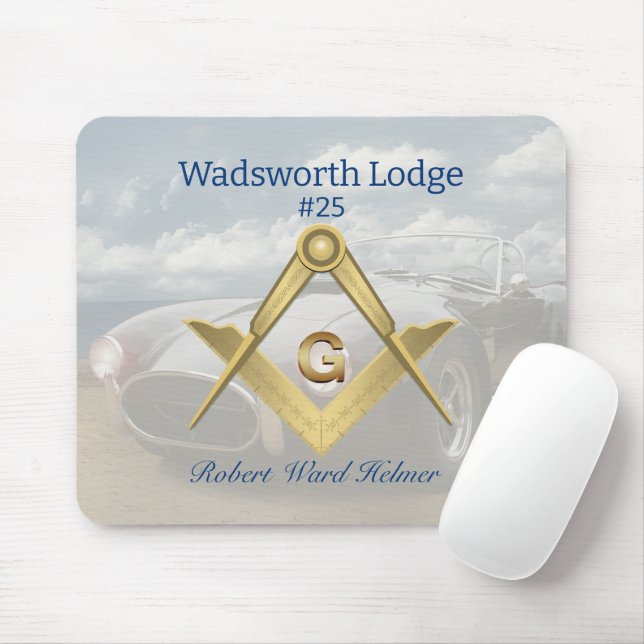 Old Car Masonic Mouse Pad (With Mouse)