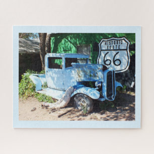 Old car on Route 66 Jigsaw Puzzle