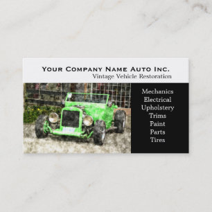 Old Car Repair Shop - Restorations Business Card