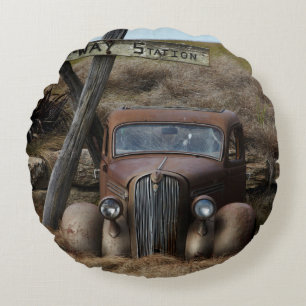 Old car round cushion