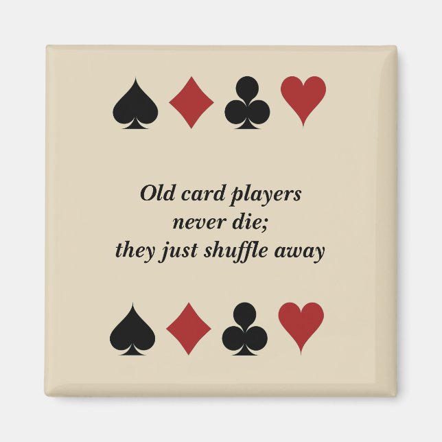 Old Card Players, with Symbols of Playing Cards Magnet (Front)