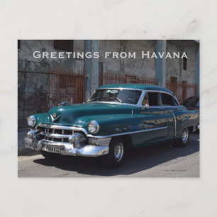 Old Cars Havana Cuba Taxi Postcard