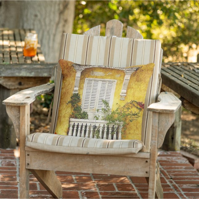 Old Cartagena Outdoor Throw Pillow (Chair)