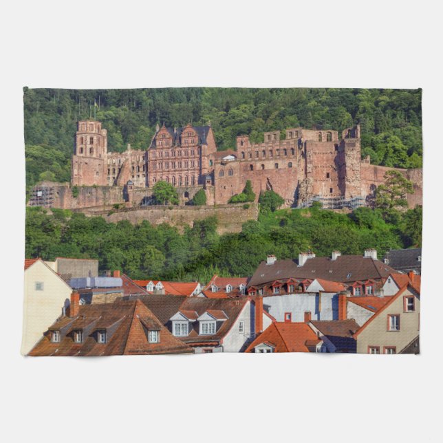 Old castle in Heidelberg, Germany Tea Towel (Horizontal)