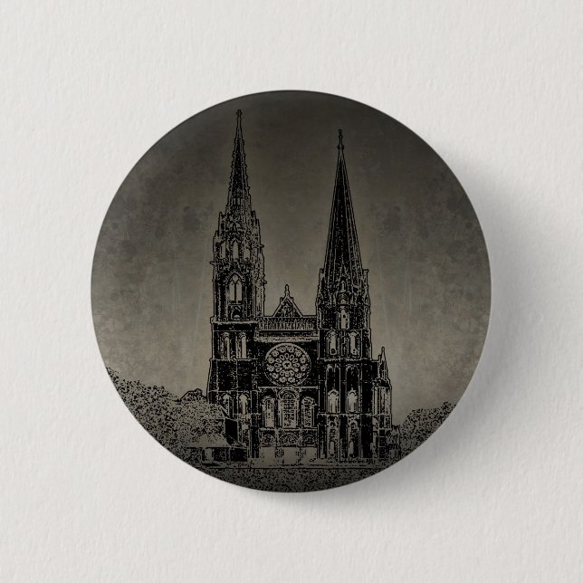 Old Cathedral 6 Cm Round Badge (Front)