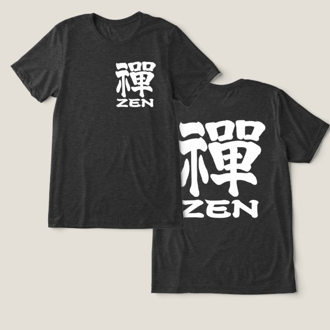 Old character Kanji for Zen Tri-Blend Shirt (Design Front & Back)