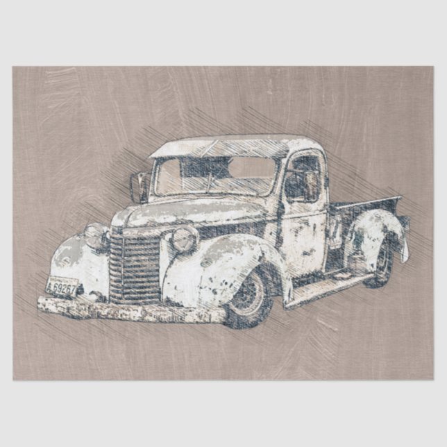 Old Chevrolet Retro Classic Truck Decoupage Tissue Paper (Front)